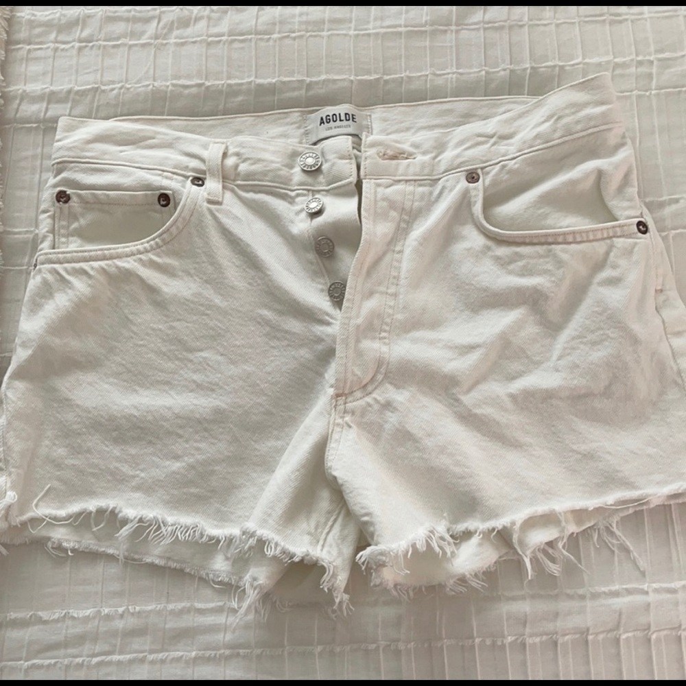 agolde white shorts